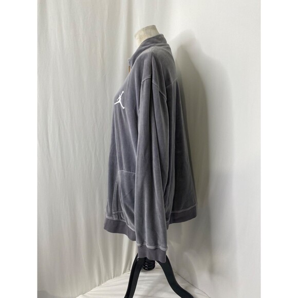 Jordan Men's Track Jacket Grey Velour Full Zip Long Sleeve Athletic Size XL - Picture 6 of 11